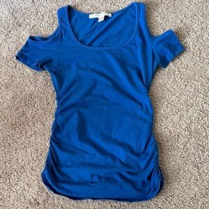 Boston Proper Vibrant Blue Cold Shoulder Top